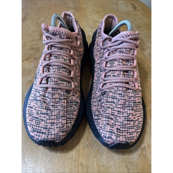 adidas PureBoost Salmon Running Shoe Pink Color Cushioned Comfy mens Size 8.5 - Picture 3 of 13